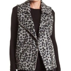 Jolt leopard print moto vest